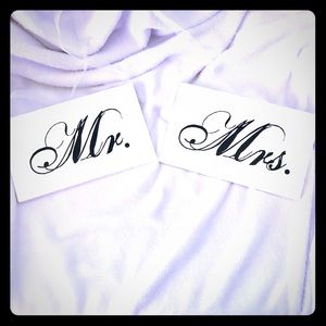 Mr and Mrs Hanging Wood Signs lightweight